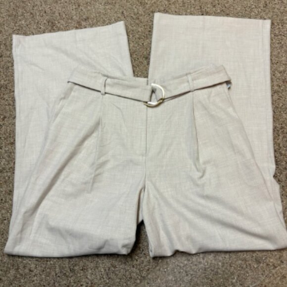 ANN TAYLOR THE PLEATED WIDE LEG PANT PALE SAND TAN CREAM $139 6 - Picture 7 of 10